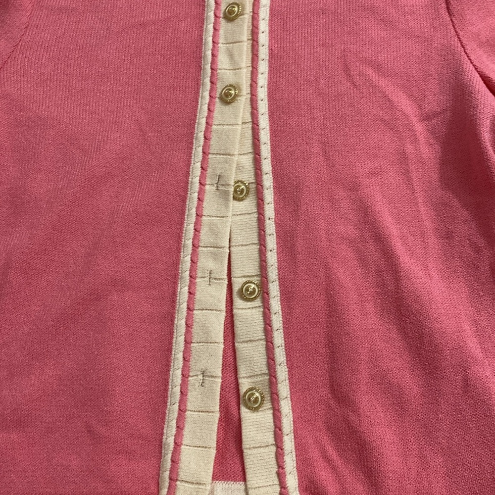 St. John Rose and Ivory Button-Up Cardigan - Picture 4 of 8